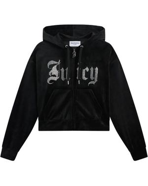 Juicy Couture Sudadera Corta Old Gothic Con Capucha - Negro