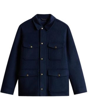 Woolrich Zip-Up Flap-Pocket Jacket - Blue
