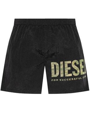 DIESEL ロゴ トランクス水着 - ブラック