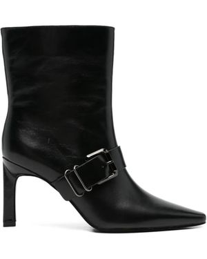 SERGIO MORETTI FIRENZE Buckle-Strap Ankle Boots - Black