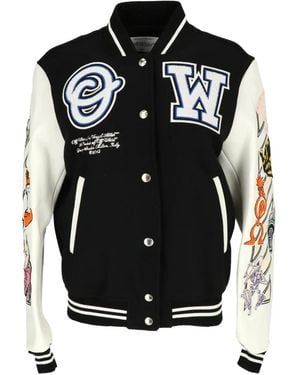 Off-White c/o Virgil Abloh Long-Sleeve Bomber Jacket - Black