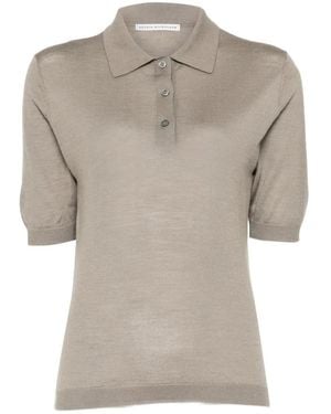 Studio Nicholson Fine-Knit Polo Shirt - Grey