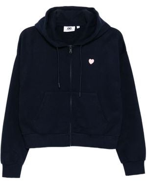 Chocoolate Logo-Appliqué Cotton Hoodie - Blue