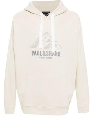 Paul & Shark Logo-Embroidered Hoodie - Natural