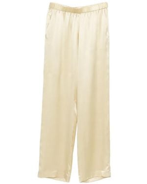 Carine Gilson Pantalones de pijama de satén - Blanco