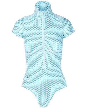 Tessitura Body Couture 3D-Effect Bodysuit - Blue