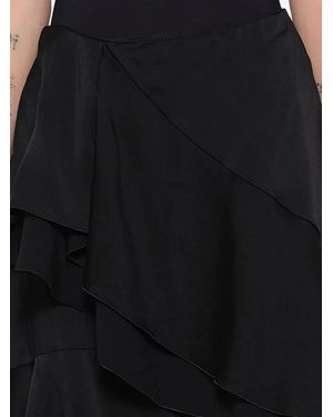 Lanvin Falda Midi Asimétrica - Negro