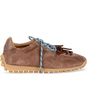 Stokton Golito Suede Paneled Sneakers - Brown