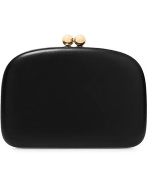 Carolina Herrera Vega Leather Clutch - Black