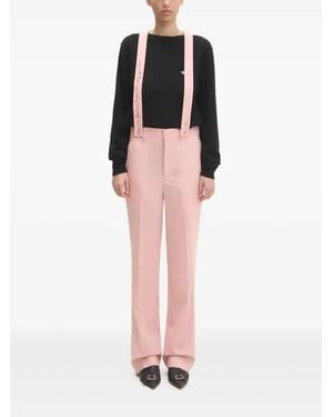 Fiorucci Wollen Broek Met Geborduurd Bandje - Roze