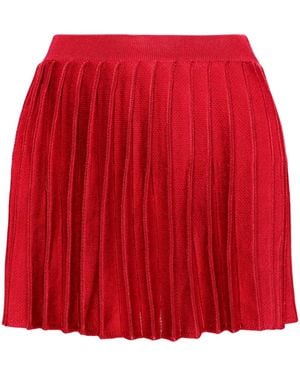 Self-Portrait Pleated Mini Skirt - Red