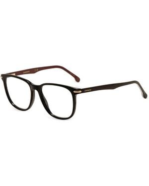 Carrera Gestreifte Brille Mit Eckigem Gestell - Weiß