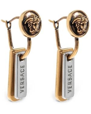Versace Pendientes Con Placa Medusa - Blanco
