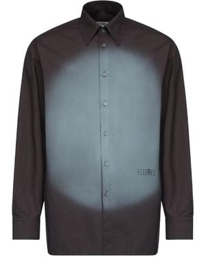 MM6 by Maison Margiela Buttoned Long-Sleeved Shirt - Blue