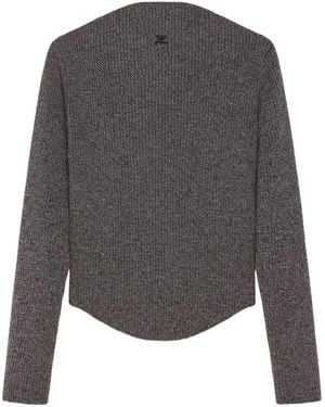 Courreges Ribbed-Knit Jumper - Grey