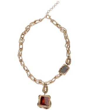 Weekend by Maxmara Crystal-Embellished Chain-Link Necklace - Metallic