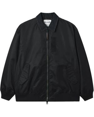 AFTERMATHS Zip-Up Bomber Jacket - Black