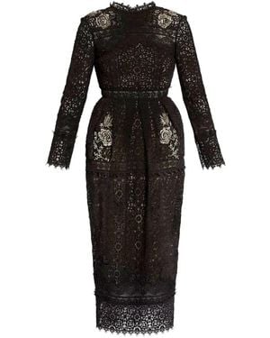 Erdem Lace Beaded Dress - Black