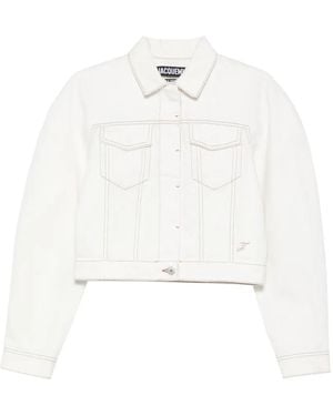Jacquemus The Ovalo De-Nîmes Denim Jacket - White