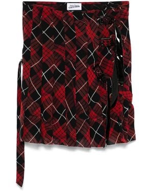 Jean Paul Gaultier Plaid-Check Mini Skirt - Red