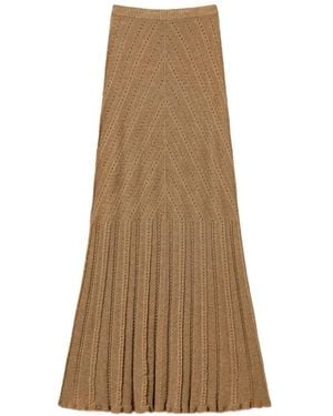 Twinset Knitted Maxi Skirt - Natural