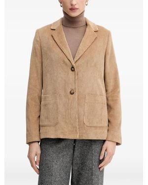 Benetton Blazer De Pana Con Dos Botones - Neutro