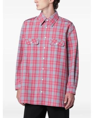 NAMACHEKO Tartan-Check Oversized Shirt - Pink
