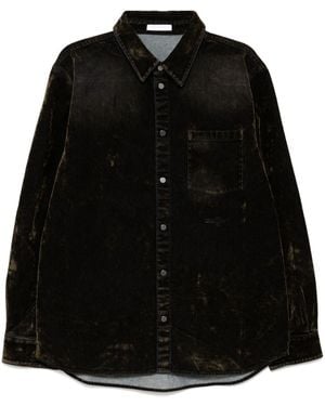 Helmut Lang Curved Classic Flocked Shirt - Black