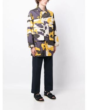 The Power for the People Camouflage-Pattern Cotton Cargo Jacket - Blue