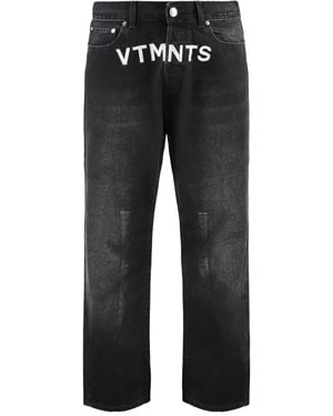 Vetements Logo-Label 5-Pocket Jeans - Black