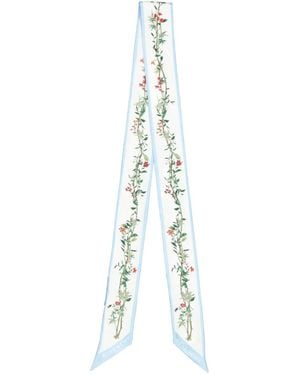 Givenchy Floral-Print Silk Scarf - Blue