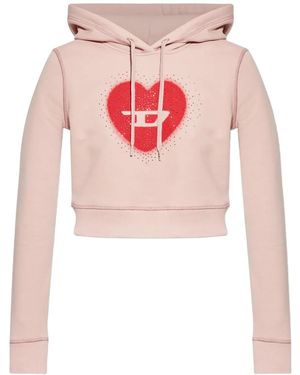 DIESEL Heart Cotton Hoodie - Pink
