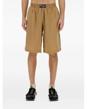 FAMILY FIRST Logo Elasticated Shorts - Natural