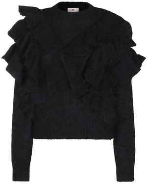 Elisabetta Franchi Ruffled Sweater - Black
