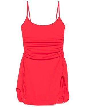 The Attico Das Attico -kurze Kleid mit verstellbaren Seitenbindungen - Rot