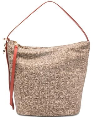 Borbonese Printed Strap Tote Bag - White