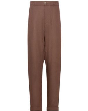 Franzese Collection Linen Trousers - Brown