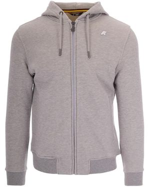 K-Way Zip Logo Hoodie - Grey