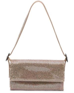 Benedetta Bruzziches Vittissima Rhinestone-Embellished Shoulder Bag - Grey