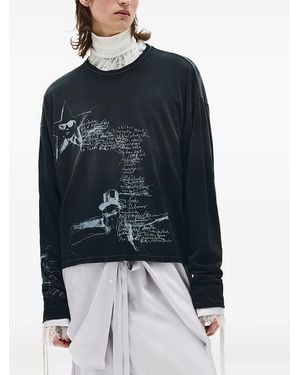 Ann Demeulemeester Sketchbook T-Shirt - Blue