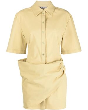 Jacquemus Ladies Light Khaki The Robe Shirt Dress, Brand Size 38 (Us - Yellow
