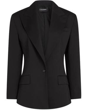 KARL LAGERFELD X Amber Valletta Single-Breasted Blazer - Black