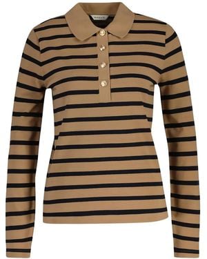 GANT Breton Striped Polo Top - Brown