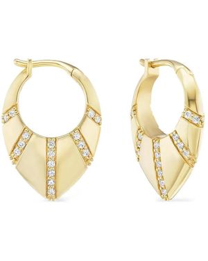 Sorellina Pendientes Huggies Con Diamantes - Metálico