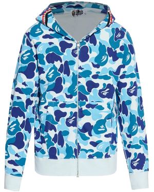 A Bathing Ape Camouflage-Pattern Hoodie - Blue
