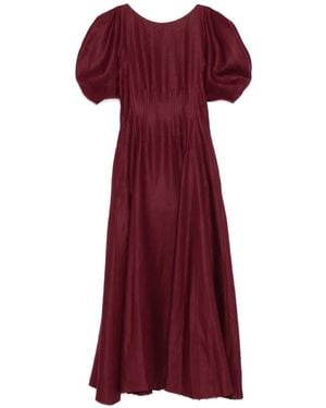 Gabriela Hearst Puff-Sleeve Maxi Dress - Red