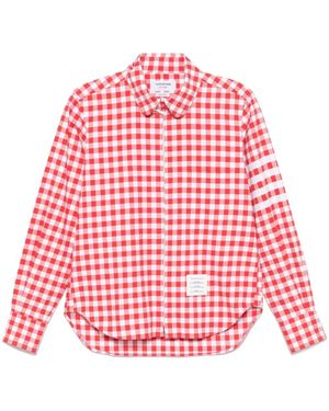 Thom Browne Geruit Flanellen Overhemd - Rood