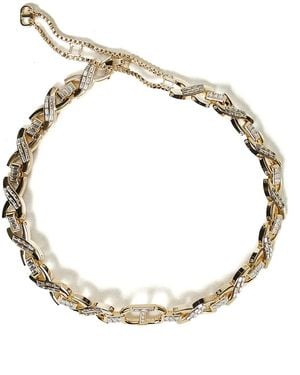 Twinset Oval T ラインストーン ネックレス - メタリック