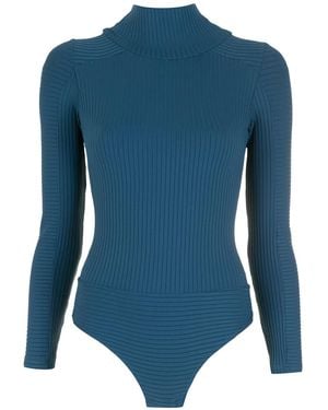 Amir Slama Ribbed Bodysuit - Blue
