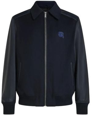 KARL LAGERFELD Ikon Varsity Jacket - Blue